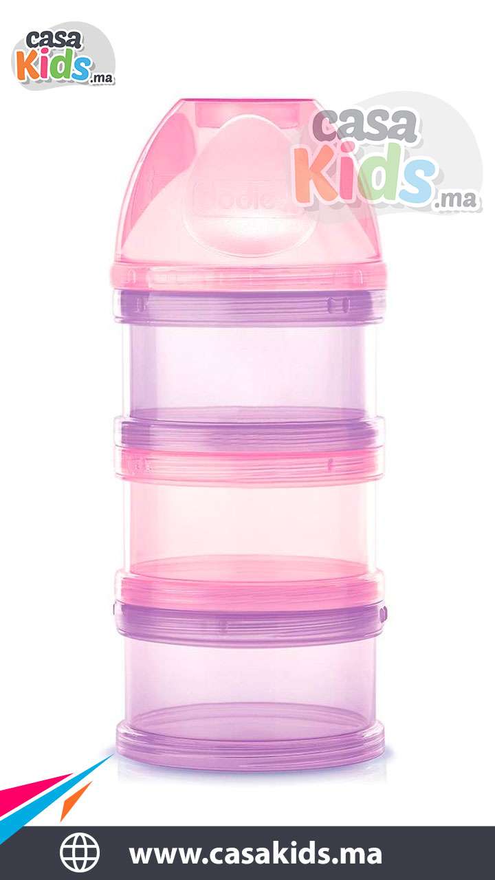 Boîte Doseuse à Lait 4 Compartiments - Portable Pour Voyages - Capacité 40 G Par Compartiment (pour 270 Ml) - Matériau Alimentaire PP