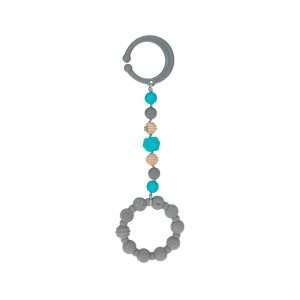Anneau de dentition silicone avec clip - 3m+ - Gris - Nuby