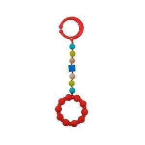 Anneau de dentition silicone avec clip - 3m+ - Rouge - Nuby