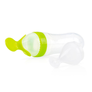 Biberon cuillère semi-rigde en silicone pour repas liquide (soupe, campotte) +6mois Vert - Nuby