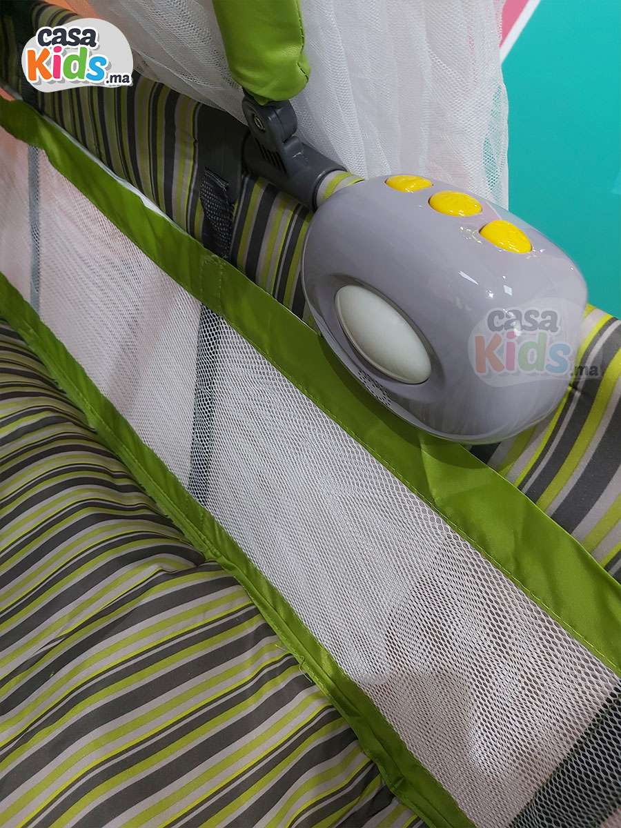 Lit parc MonBébé + plan a langer + mobilo + voile - Vert – Image 9