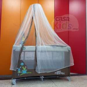 Lit parc + plan a langer + mobilo + voile - Marron - My bebe