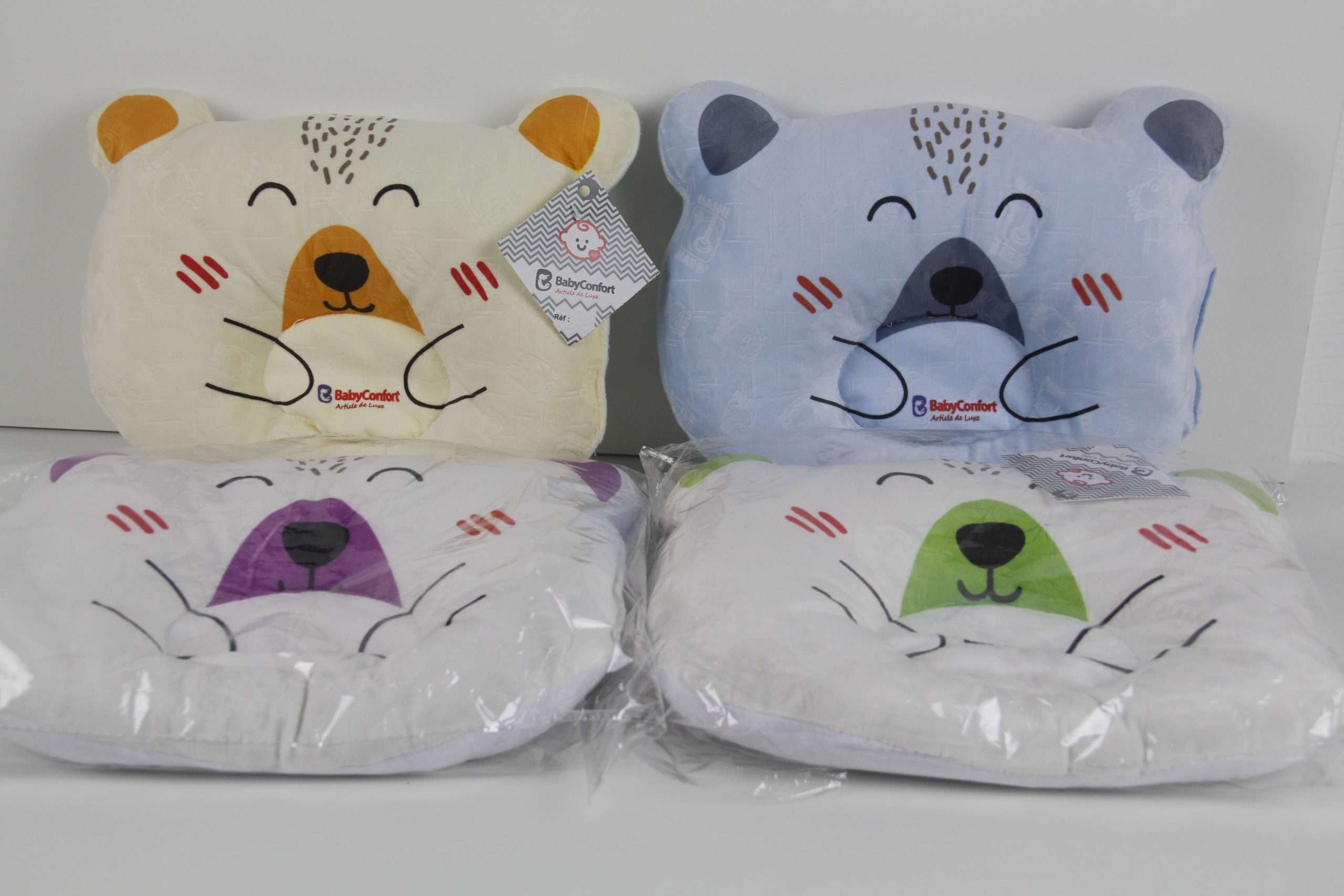 Oreiller bébé - Coussin de maintien anti tête plate - Plusieurs couleurs