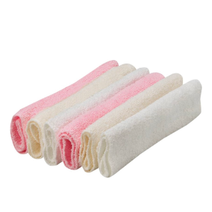 Pack de 6 Serviettes pour Bebe Rose/blanc/biege - Bebekevi