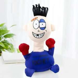 Poupée Anti-Stress - punch me - Jouet d'évent en peluche électrique - Bleu