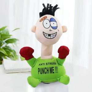 Poupée Anti-Stress - punch me - Jouet d'évent en peluche électrique - Vert