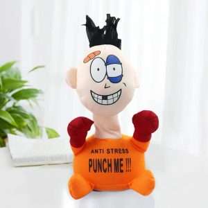 Poupée Anti-Stress - punch me - Jouet d'évent en peluche électrique - Orange