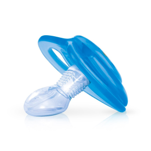 SUCETTE EN SILICONE PRISM ORTHODONTIQUE AVEC PICOTS DE MASSAGE 0-6M Bleu - NÛBY