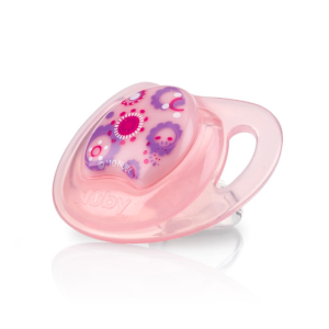 SUCETTE EN SILICONE PRISM ORTHODONTIQUE AVEC PICOTS DE MASSAGE 0-6M Rose - NÛBY