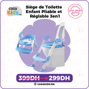 Siège de Toilette Enfant Pliable et Réglable 3en1, Reducteur de Toilette Bébé avec Marches Larges, Lunette de Toilette Confortable