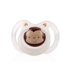 Sucette en silicone phosphorescente Ovale classique avec picots de massage 0-6mois Monkey - NÛBY
