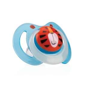Sucette en silicone phosphorescente Ovale classique avec picots de massage 0-6mois Tigre - NÛBY