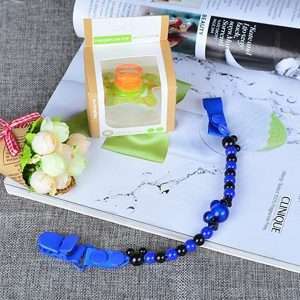 Attache sucette chaine pour bébé - Bleu