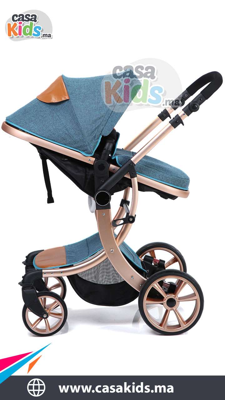 Poussette tendance robuste en aluminium - Bleu – Image 5