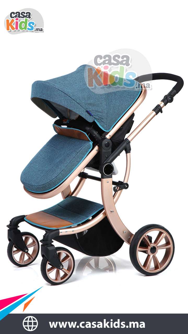 Poussette tendance robuste en aluminium - Bleu – Image 7