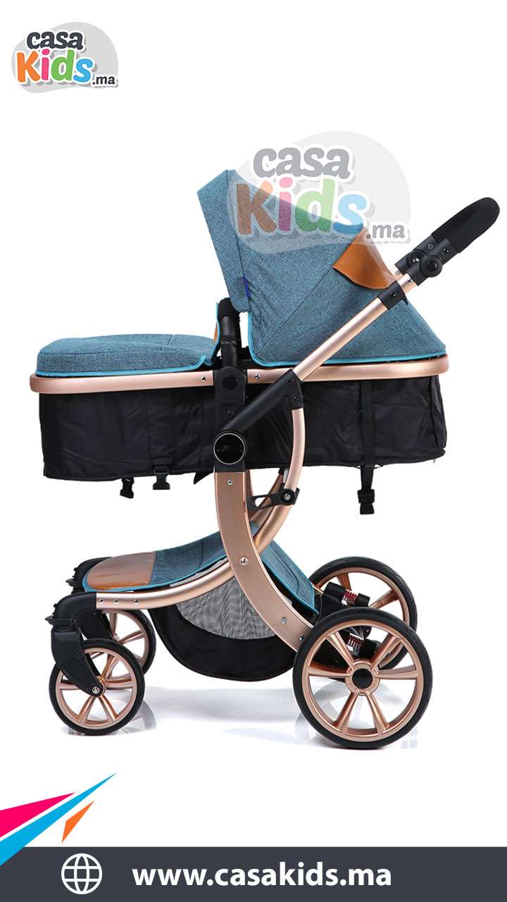Poussette tendance robuste en aluminium - Bleu – Image 9