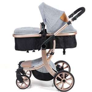 Poussette tendance robuste en aluminium Gris