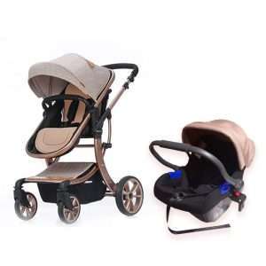 Poussette tendance robuste en aluminium Avec maxi cosi Biege