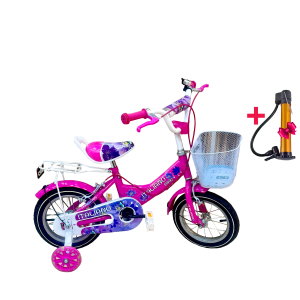 Bicyclette Rose/Bleu + Pompe Offerte