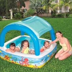 Bestway – piscine gonflable à baldaquin rectangulaire de 52192 m x 1.47m x 1.47m, piscine de jeu de 58 "x 58" x 48 ", 1.22