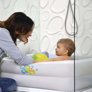 Bestway 51116 Baignoire gonflable carrée pour bébé Fluo 86 x 86 x 25 cm