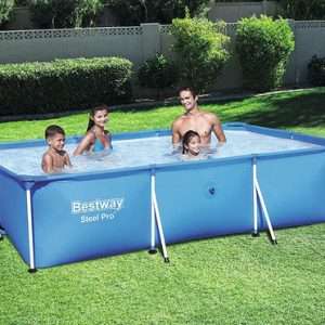 Bestway 56404 - Detachable Steel Pro Splash Frame rectangular pool with steel frame, 300 x 201 x 66 cm, 3,300 liters, blue