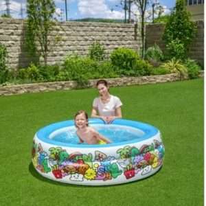 Bestway 51121 Piscine gonflable décor poissons 3 boudins 152 x 51 cm