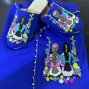Ensemble Jellaba pour fille-bleu+babouche