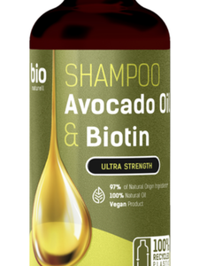 SHAMPOOING À LA BIOTINE À L'HUILE D'AVOCAT BIO NATURELL, ULTRA PUISSANT, 355 ML